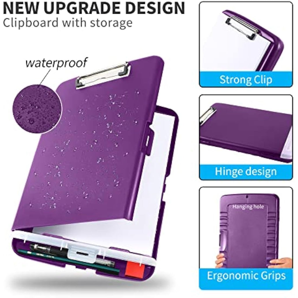 DMFLY Storage Clipboard – Heavy Duty A4 Plastic Case with Pen Holder