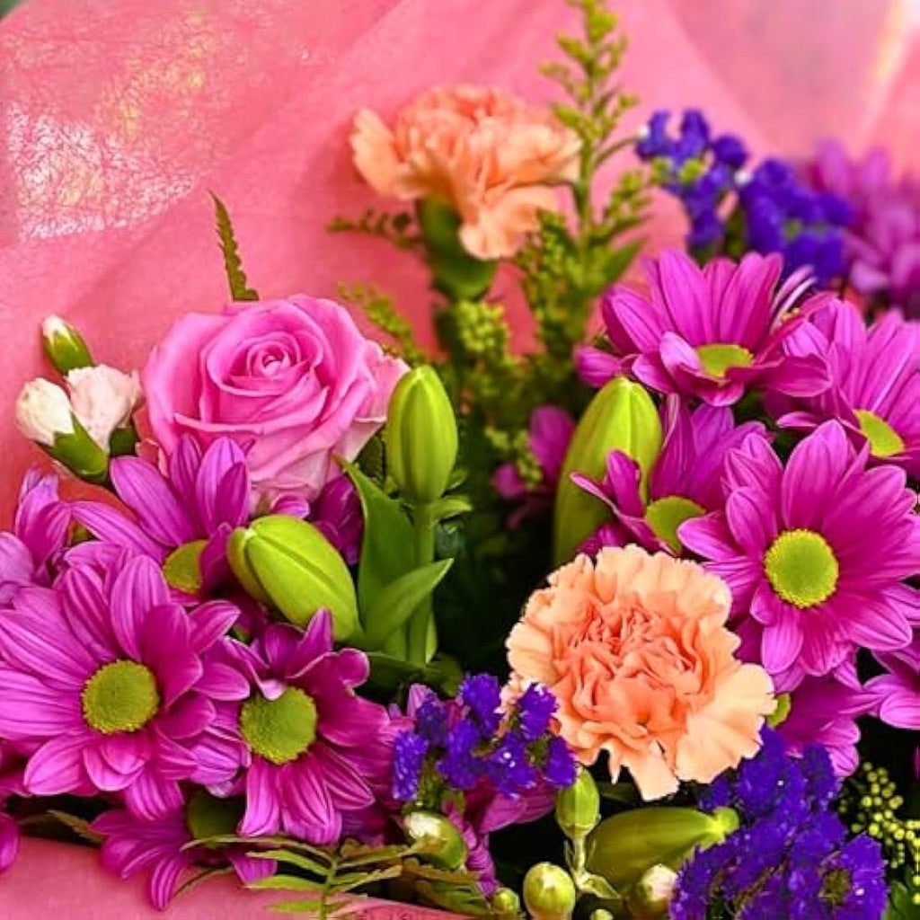 Jolof Store Pink Mixed Fresh Flower Bouquet | Roses & Lilies Gift