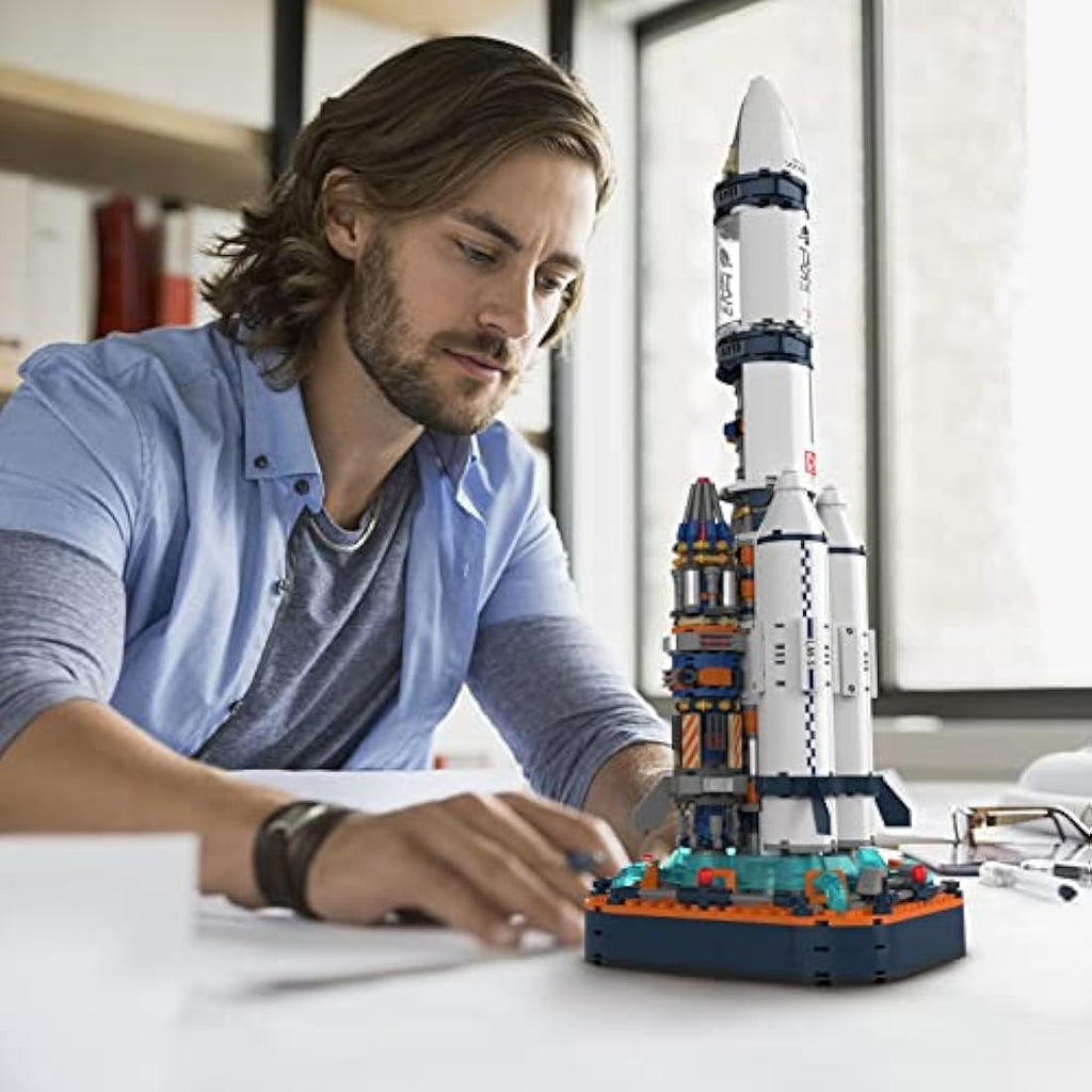 JMBricklayer Space Rocket Model Building Toy Set | 864 Piece STEM Kit