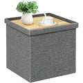 Grey Storage Ottoman – Foldable Toy Box & Coffee Table
