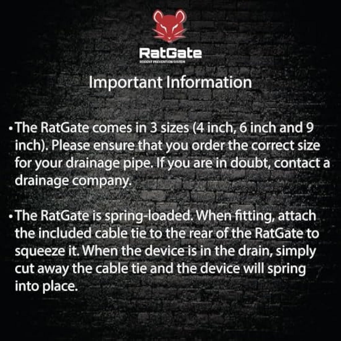 RatGate – 4" Stainless Steel Rat Flap for Drain Pipes