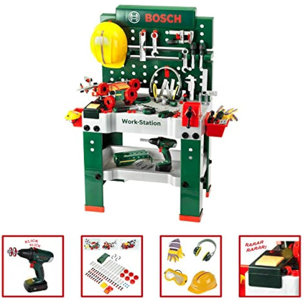 Theo Klein Bosch Workbench No. 1 | 150-Piece Kids Toy Tool Set