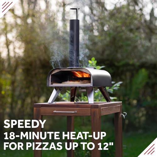 George Foreman 12 Inch Wood Fired Pizza Oven – Portable Smoker with Bag