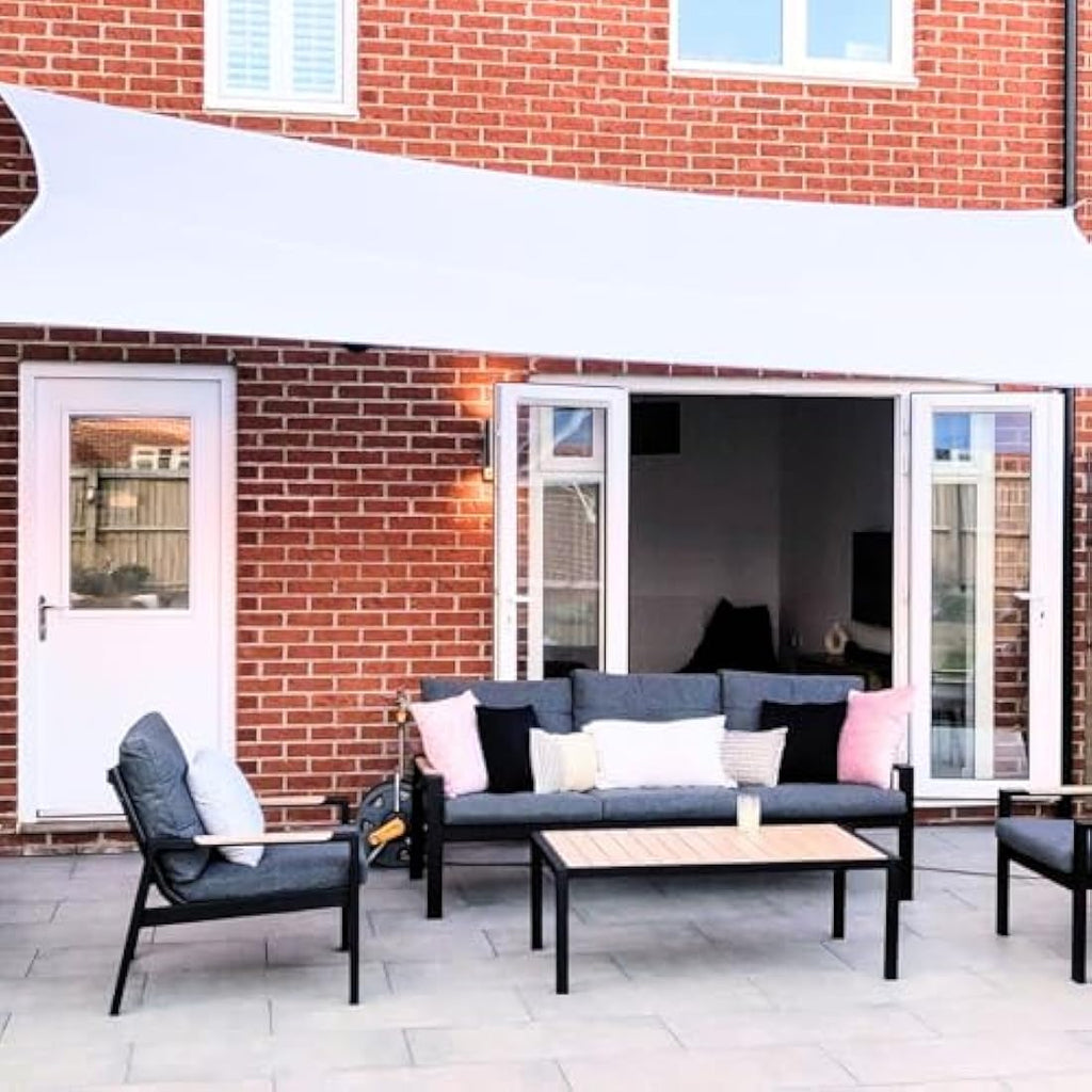 Clara Shade Sails | 4x5m Waterproof Rectangle Sun Canopy - White
