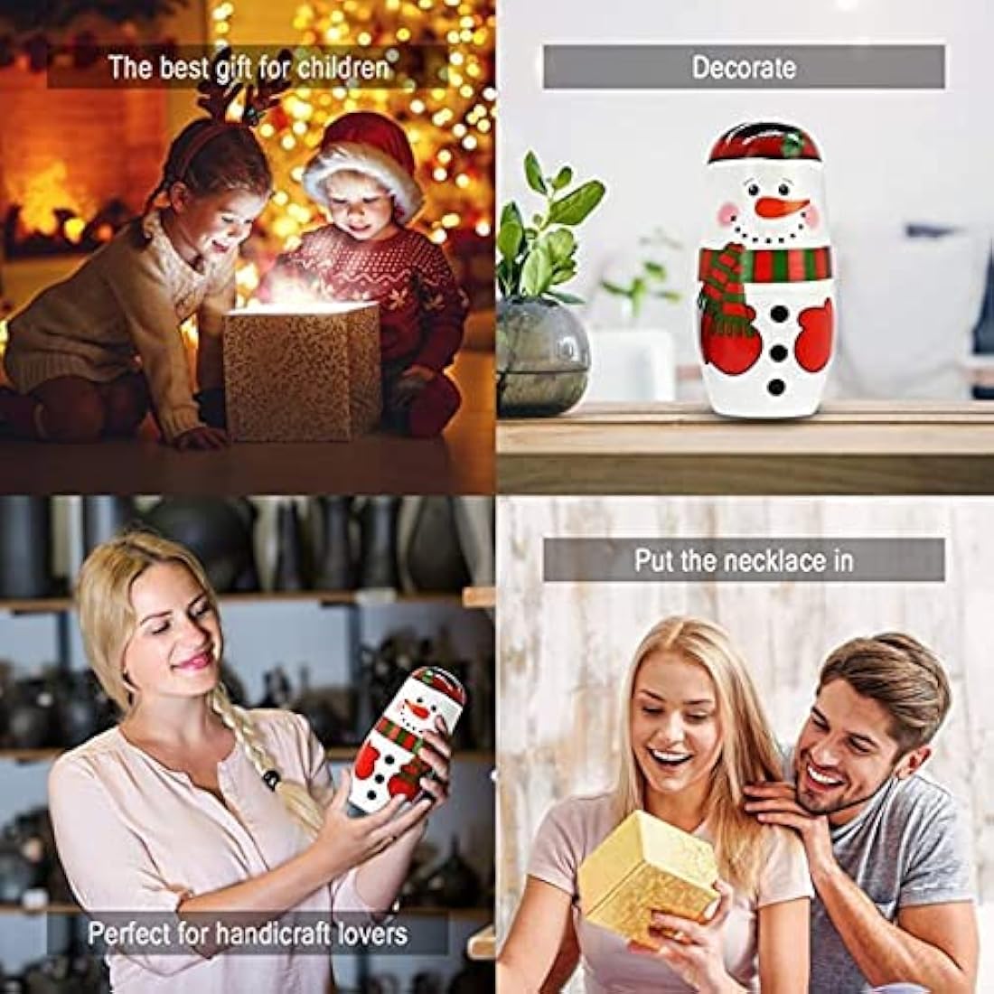 HYCLES Snowman Nesting Dolls | Wooden Matryoshka Toys for Kids Gifts