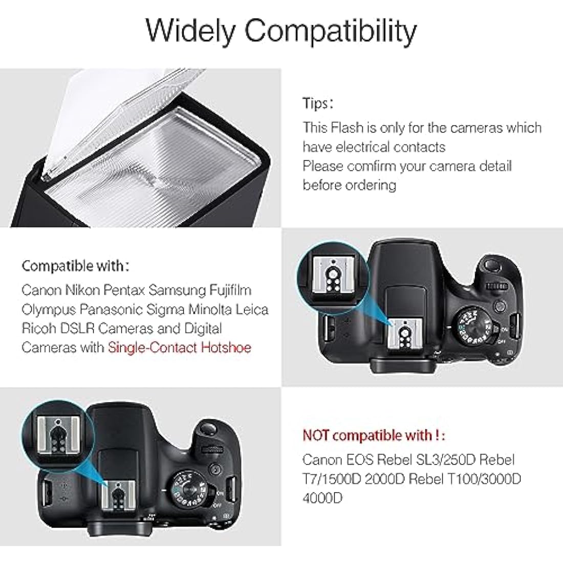 Powerextra DF-400 Camera Flash Speedlite for Canon Nikon Sony DSLR