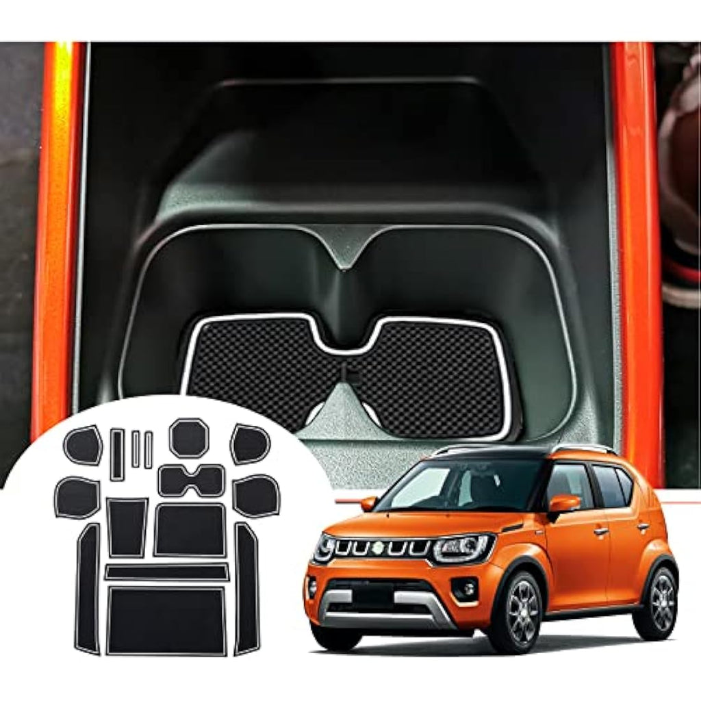 GAFAT Suzuki Ignis 2017-2025 Non-Slip Rubber Interior Mats - White