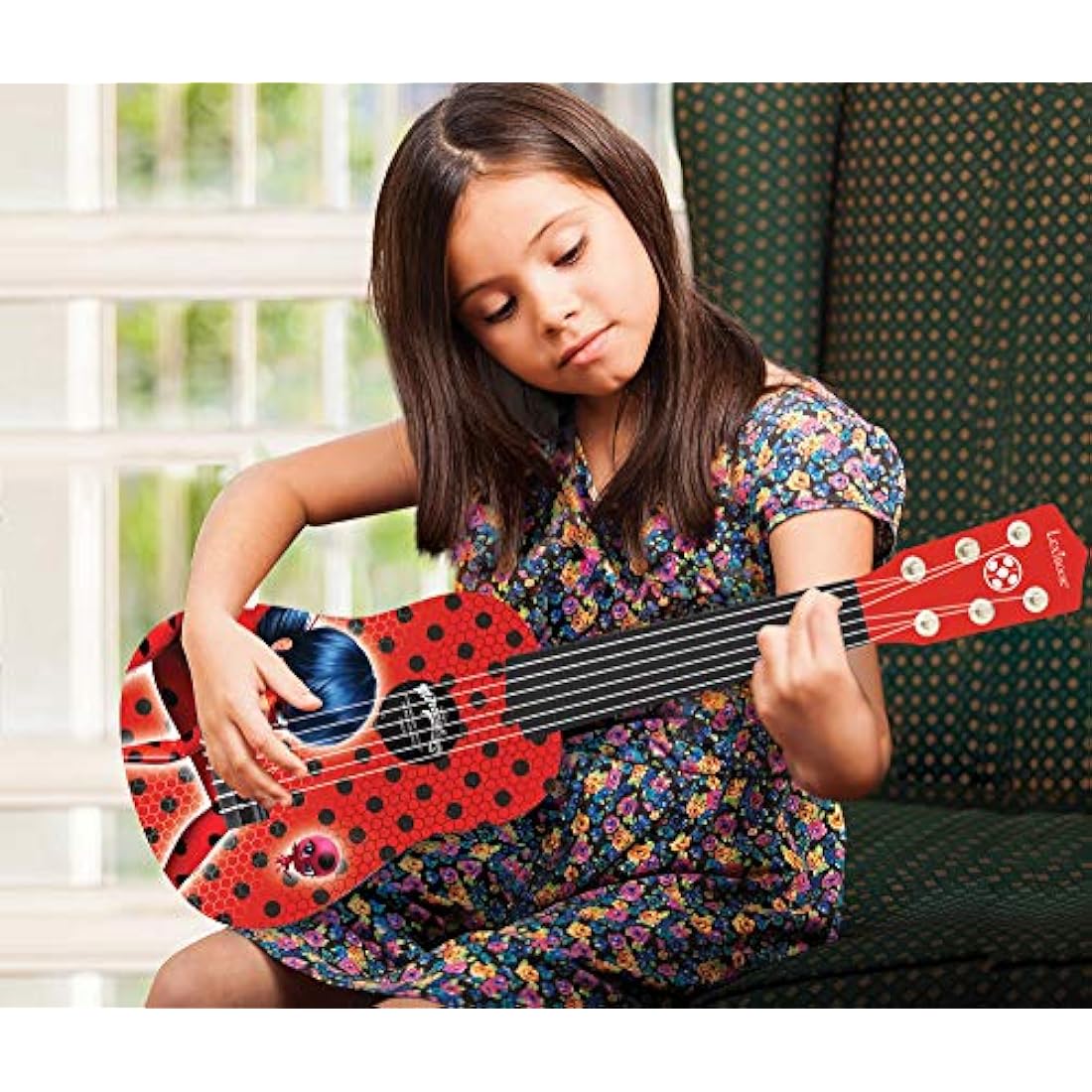 Lexibook Miraculous Ladybug Kids Guitar – 21" Acoustic Toy with 6 Strings