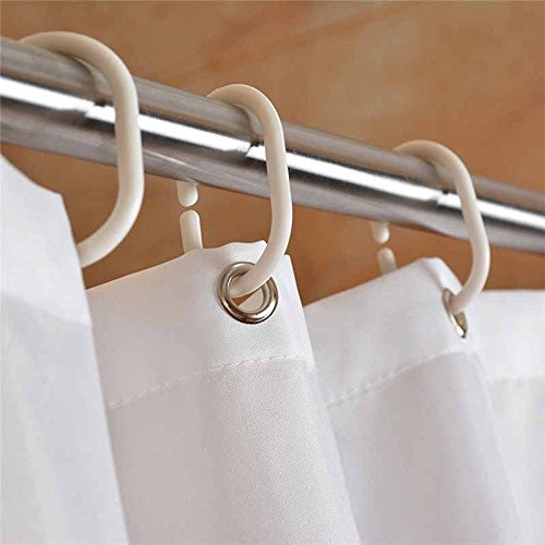 2 UR DOOR Pure White Mould Proof and Mildew Resistant Shower Curtain - Polyester Shower Curtain Liner with 12 Hooks - image 2
