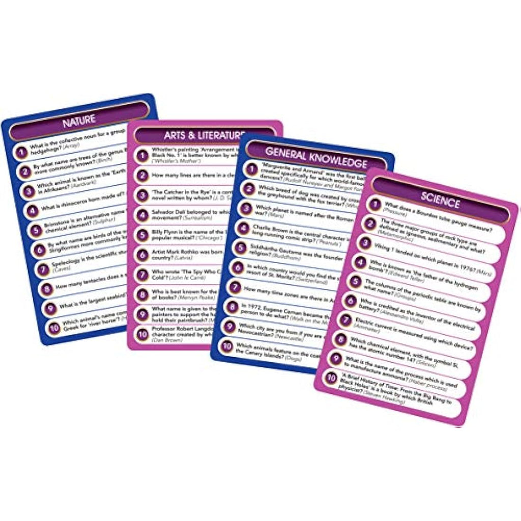 Cheatwell Games Top Trivia General Knowledge Quiz Cards - 1,000 Questions