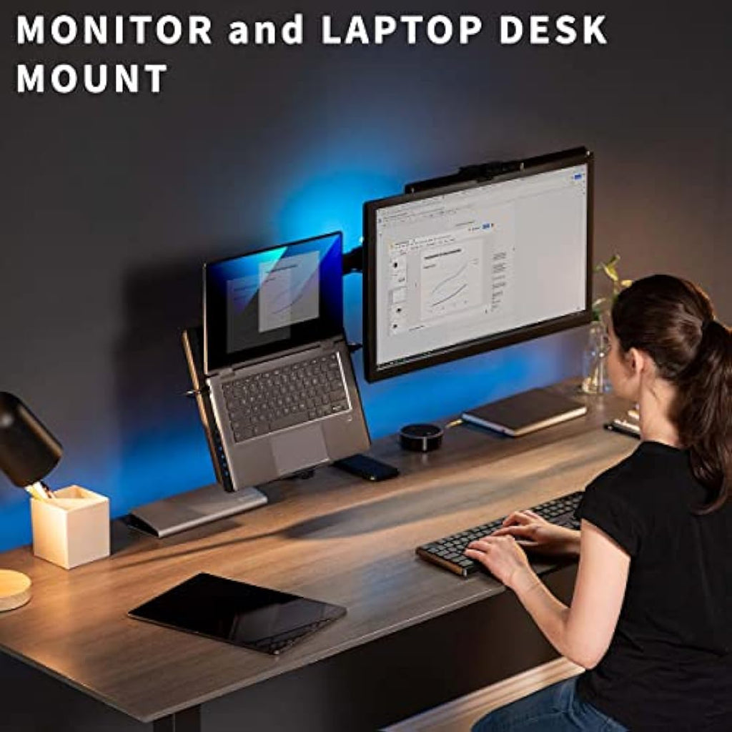 VIVO Single Monitor and Laptop Desk Mount – Adjustable Stand for 13-32"