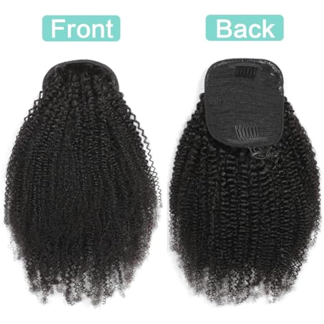 Jolof Store 4C Afro Kinky Curly Human Hair Drawstring Ponytail – 16 Inch