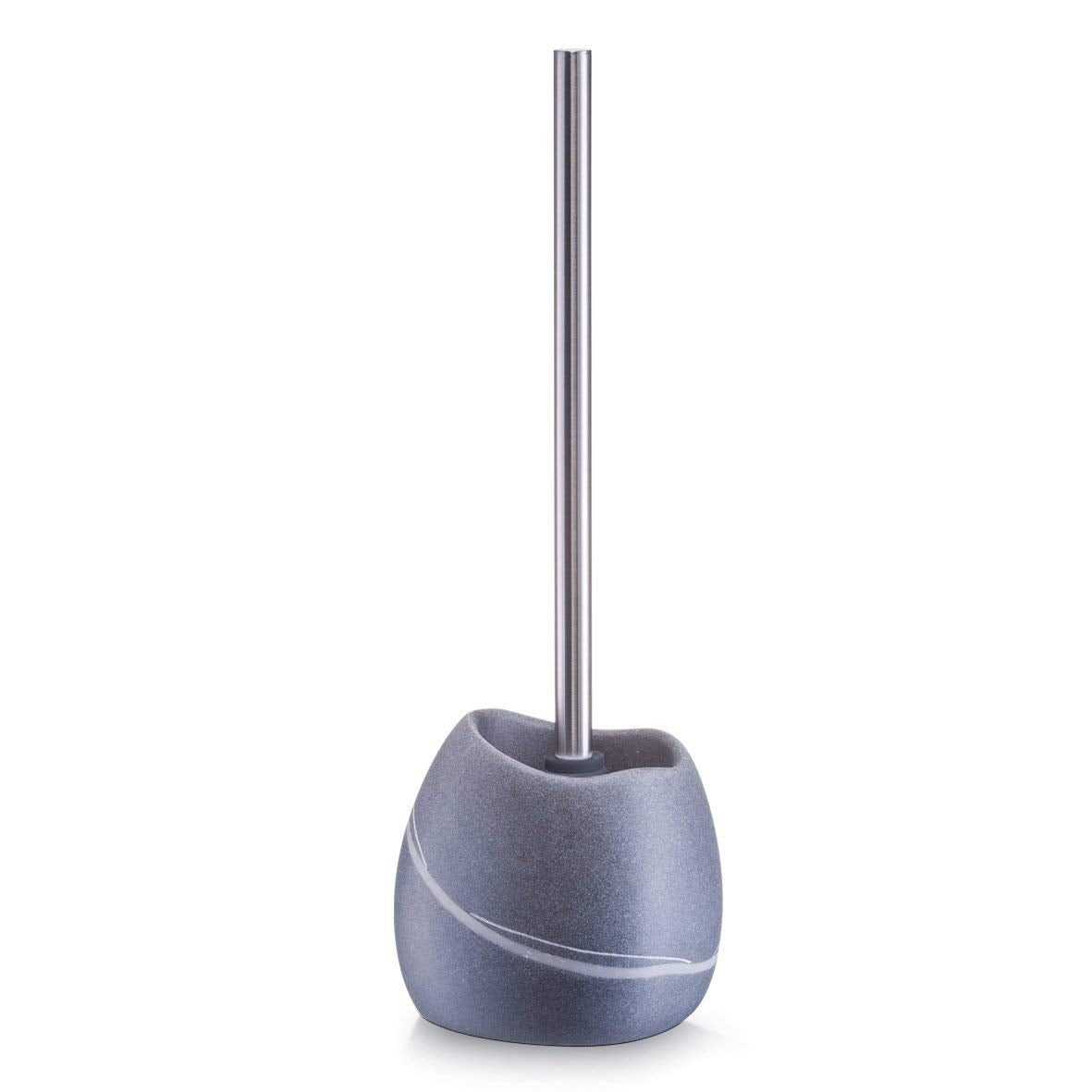 Jolof Store Toilet Brush – Grey Stone-Effect Plastic Bathroom Set