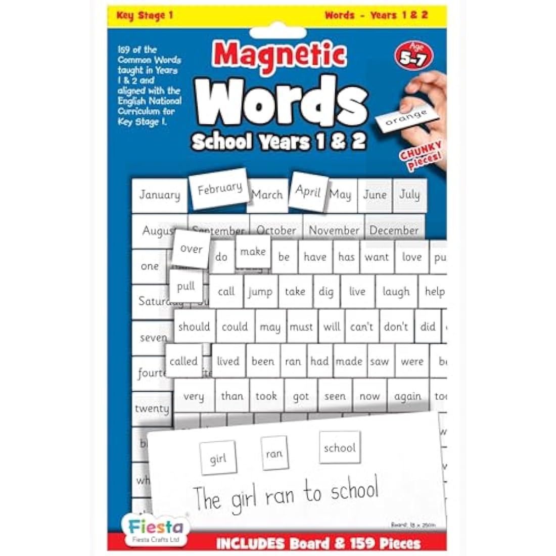 Fiesta Crafts Magnetic Words Years 1 & 2 | 160 Piece Literacy Set