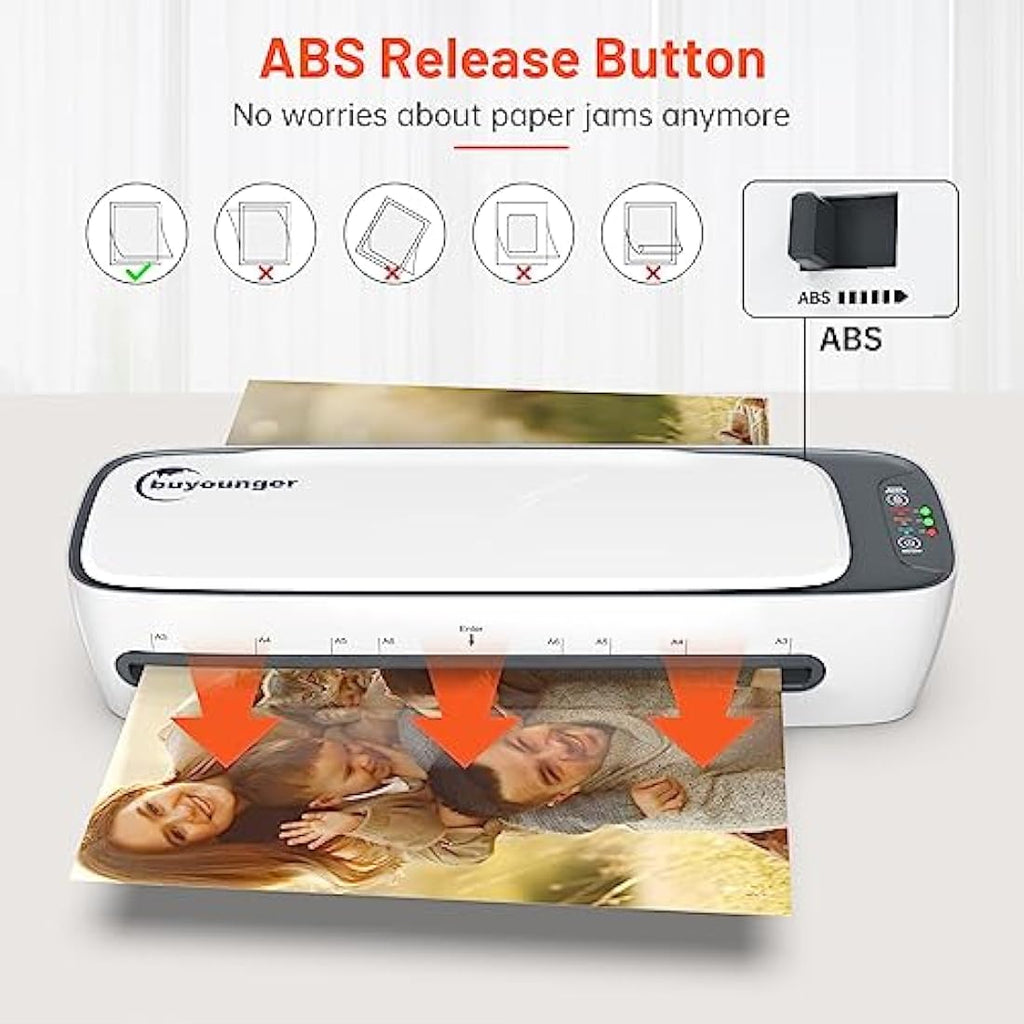 Buyounger A3 Laminator Machine | 60s Warm-up 13-Inch Thermal & Cold