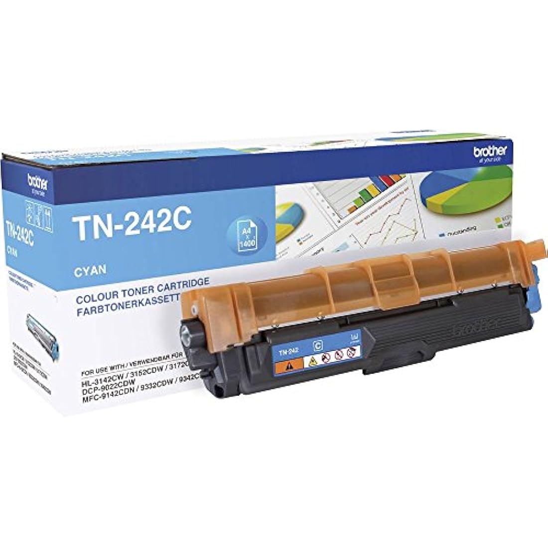 Brother TN-242C Cyan Toner Cartridge – Standard Yield Genuine Supply