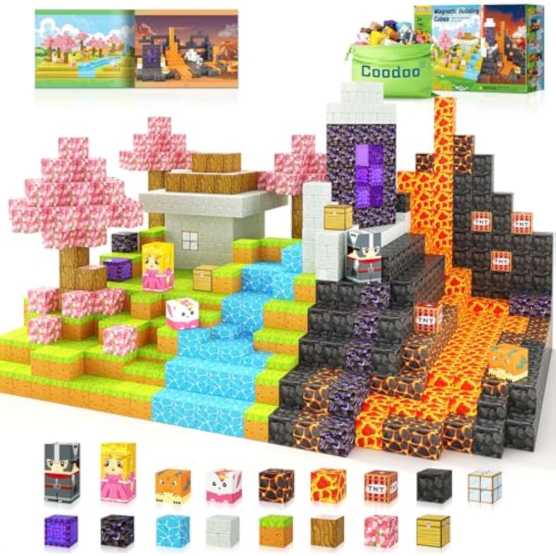Coodoo Magnetic Blocks – 84 Piece Magic Portal STEM Building Toy Set