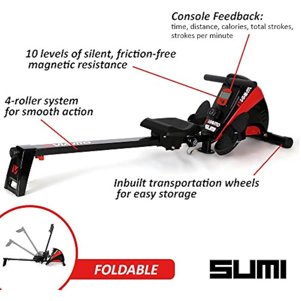 Viavito Sumi Folding Rowing Machine – Magnetic Resistance Home Rower