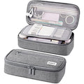 WEMATE Large Canvas Pencil Case | 5-Compartment High Capacity Pouch - Grey