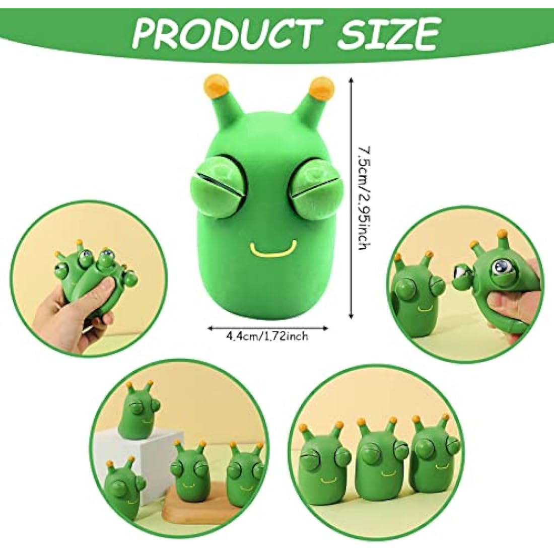 Jolof Store Grass Worm Squeeze Toy – Eye Popping Fidget Stress Relief