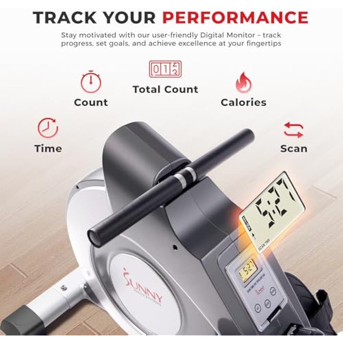 Sunny Health & Fitness Magnetic Rowing Machine – Foldable Home Rower