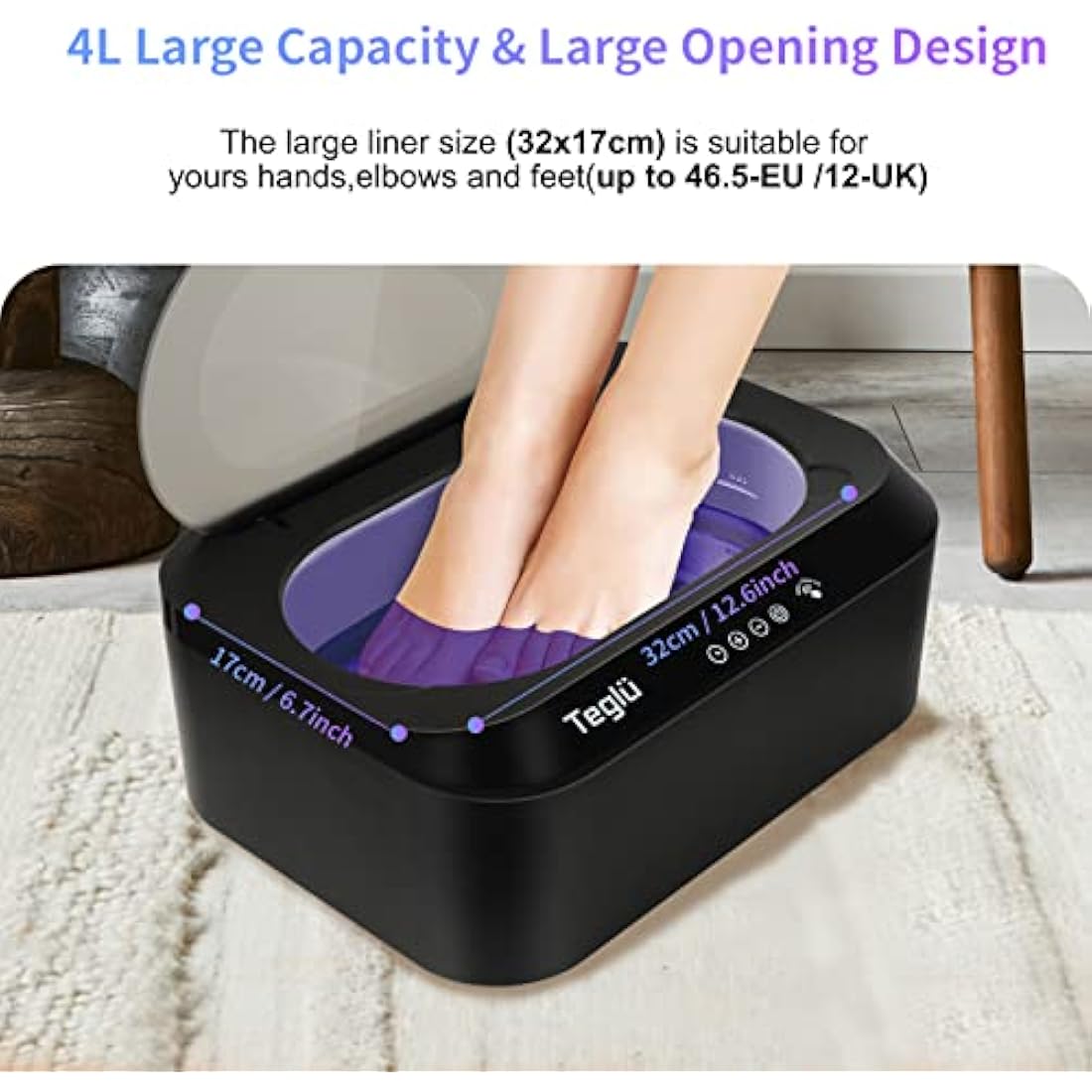 Teglu 4L Paraffin Wax Bath for Hands and Feet – 200W Fast Heating Machine
