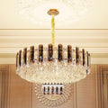 LUVODI 3-Tier Modern Crystal Chandelier | 40cm Smoky Grey Pendant Light