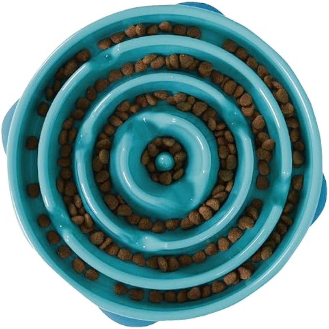 Outward Hound Slow Feeder Dog Bowl | Large Turquoise Fun Feeder