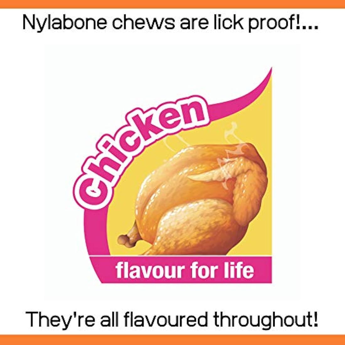 Nylabone Puppy Teething Dental Chew Toy – Chicken Flavor, Pink, XS