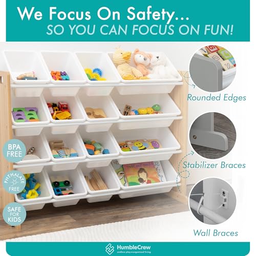Humble Crew Journey Extra-Large Wooden Toy Organiser | 16 Bins | Natural