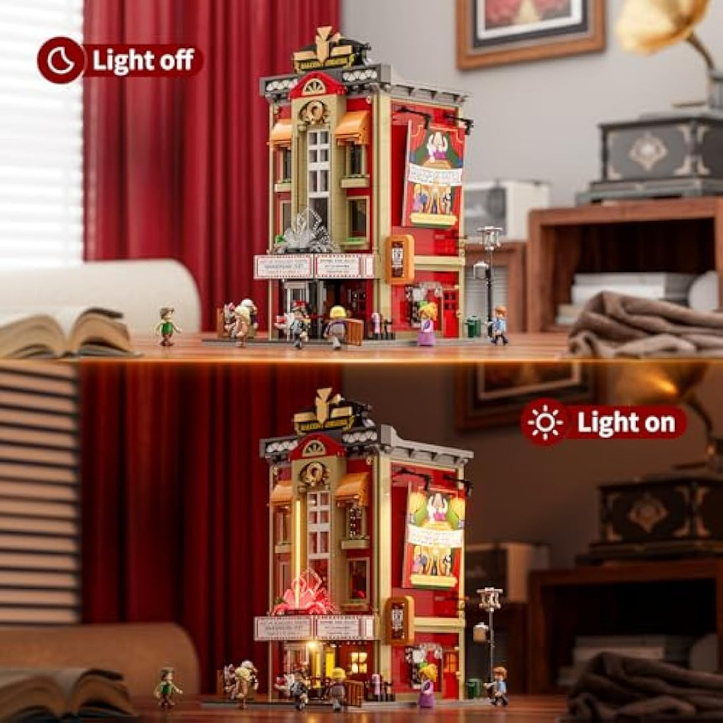 FUNWHOLE Balcony Theatre LED Building Bricks Set – 2445 Pcs Modular Kit