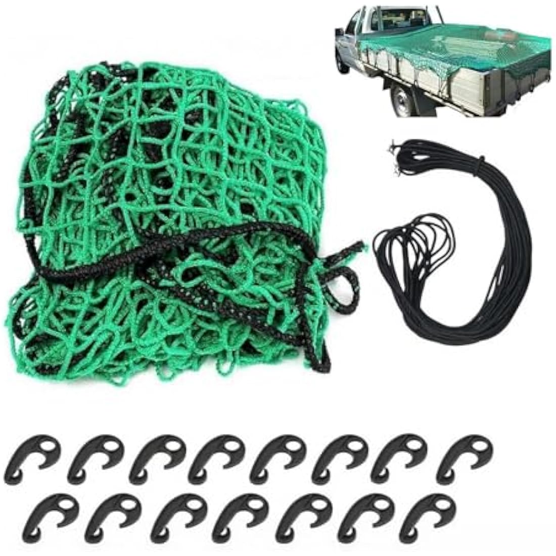 Heavy Duty Truck Cargo Net – Green Weather Resistant PP Mesh
