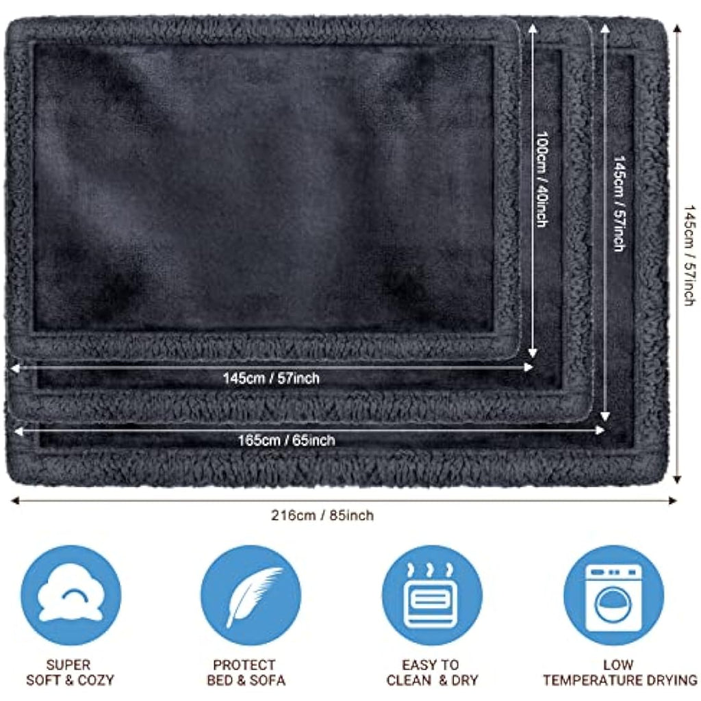 Fireowl Waterproof Dog Blanket – Large Washable Fleece Pet Throw, Grey