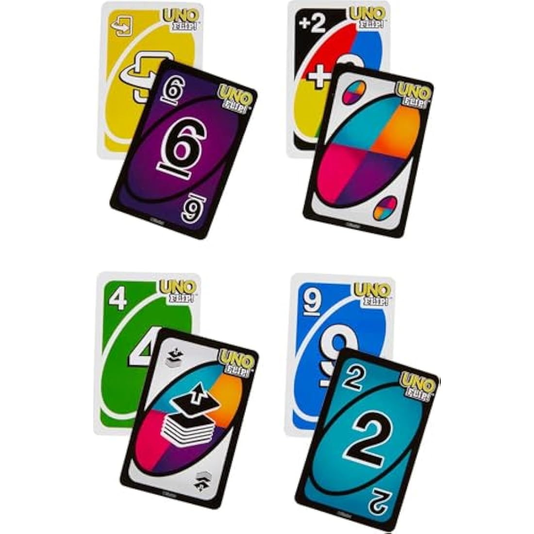 Mattel UNO FLIP! Family Card Game – Double-Sided Deck in Storage Tin