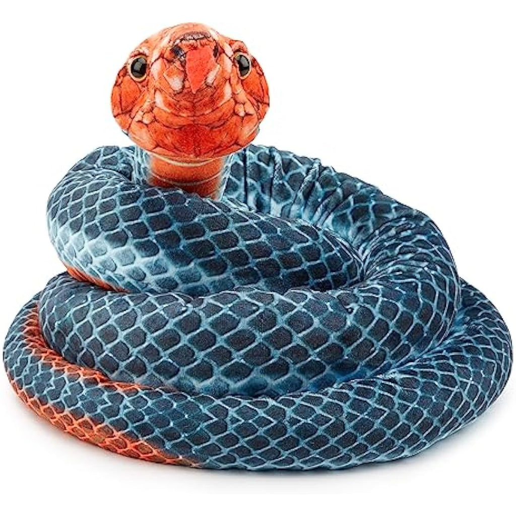 Zappi Co Blue Coral Snake Plush Toy – 180cm Realistic Stuffed Animal