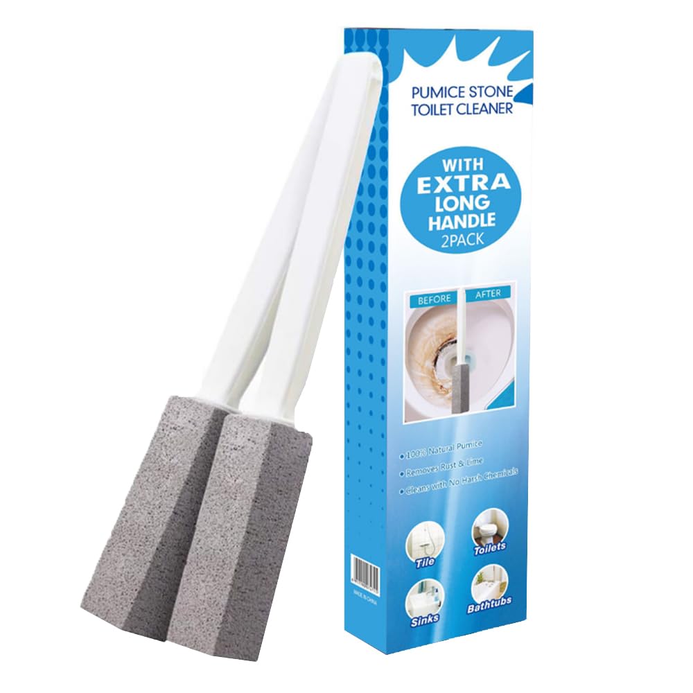 Jolof Store Pumice Stone Toilet Bowl Cleaner with Handle | 2 Pack
