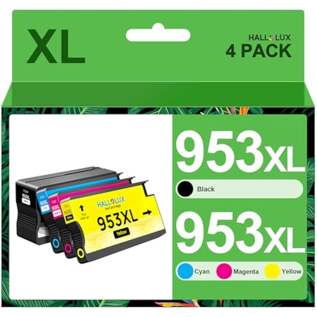 HALLOLUX 953XL Remanufactured Ink Cartridges for HP Officejet Pro (4-Pack)