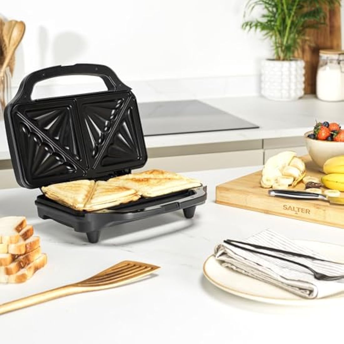 Salter 900W Deep Fill Sandwich Toaster – 2-Slice Non-Stick Toastie Maker
