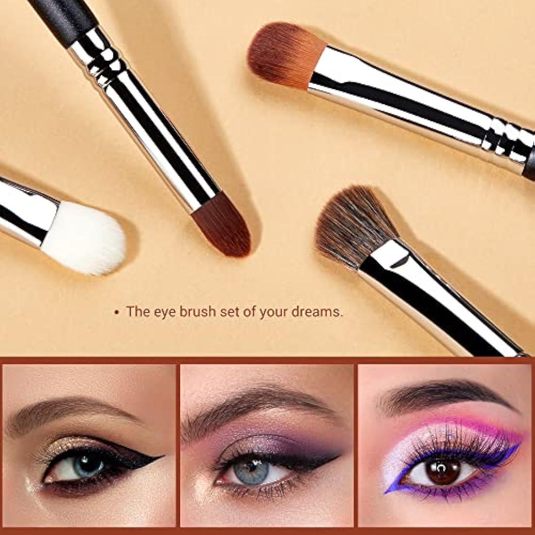 Jessup 12pcs Professional Eyeshadow Makeup Brushes Set – Synthetic Black