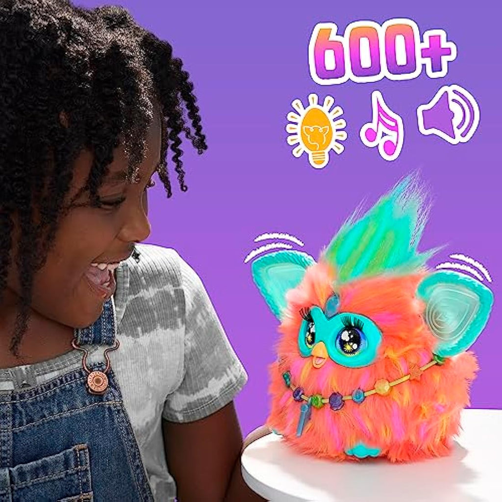 Furby Coral - Juguete Interactivo de Peluche con Voz y Luces (Español)