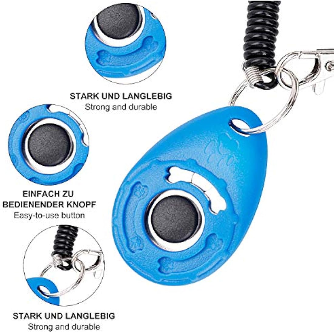 Dog Training Clickers with Wrist Strap - 4-Pack Set