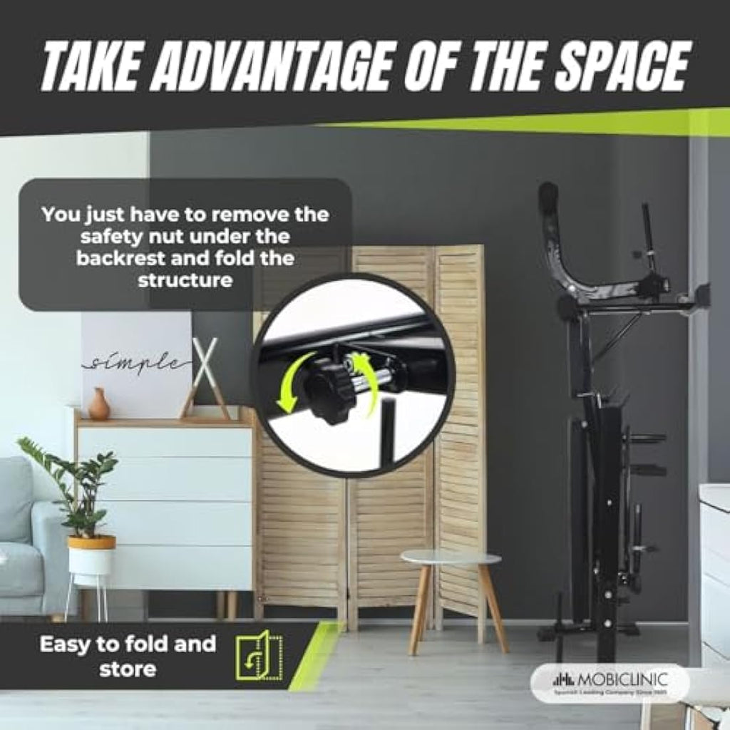 Mobiclinic Pressfit Adjustable Gym Bench - Foldable Steel Weight Bench