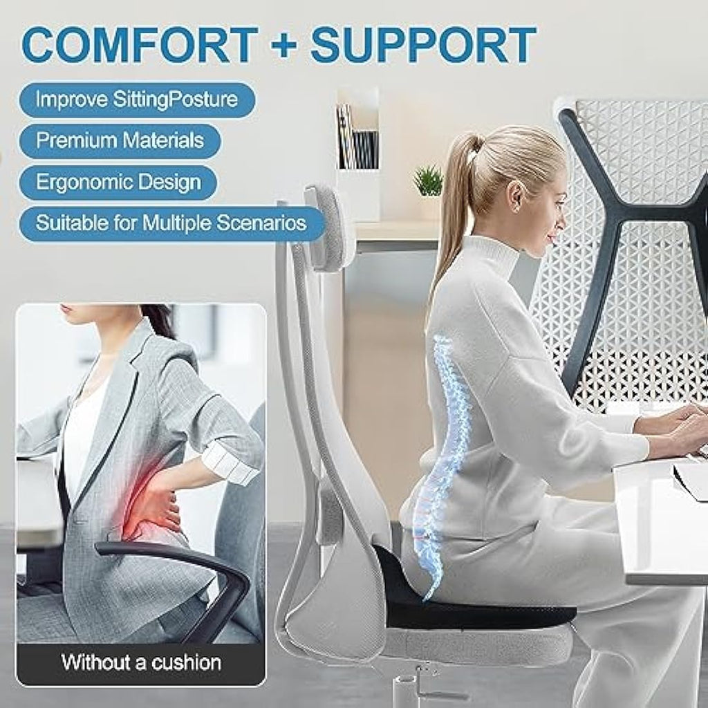 Jolof Store Donut Seat Cushion – Memory Foam Orthopedic Coccyx Pillow, Black