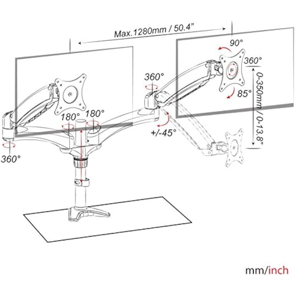 Amer Dual Monitor Mount Articulating Arms with Desk Clamp – Jolof Store