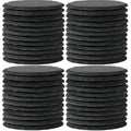 48-Piece Round Slate Coasters for Laser Engraving - 4 Inch Black