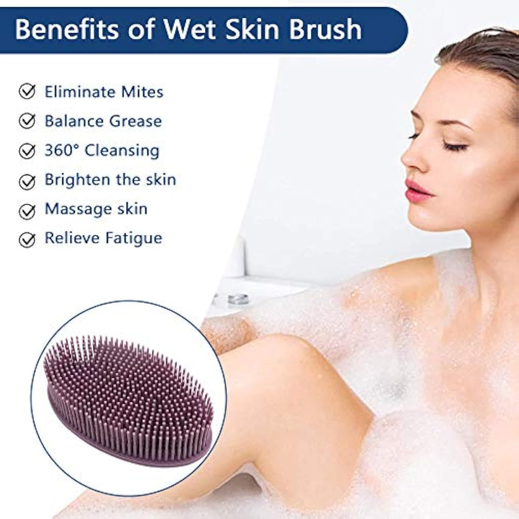 Jolof Store Silicone Body Brush | Double-Sided Soft Back Scrubber