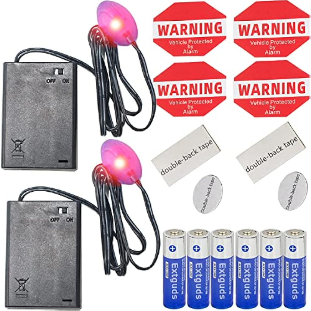 Dummy Car Alarm – Red LED Anti-Theft Light with Sensor, 2PK
