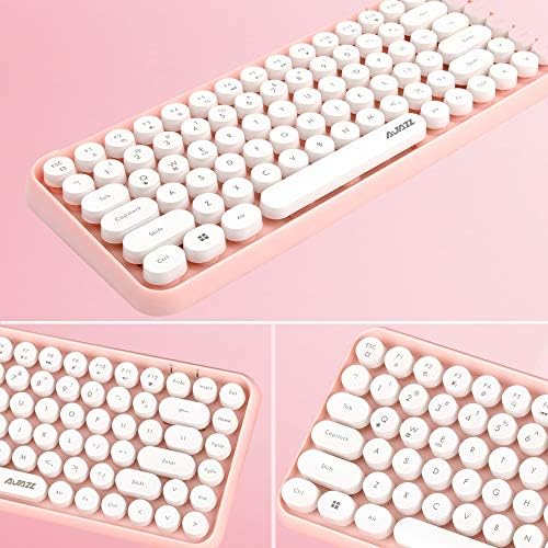 FELiCON 308i Retro Wireless Bluetooth Keyboard – 84-Key Typewriter – Pink
