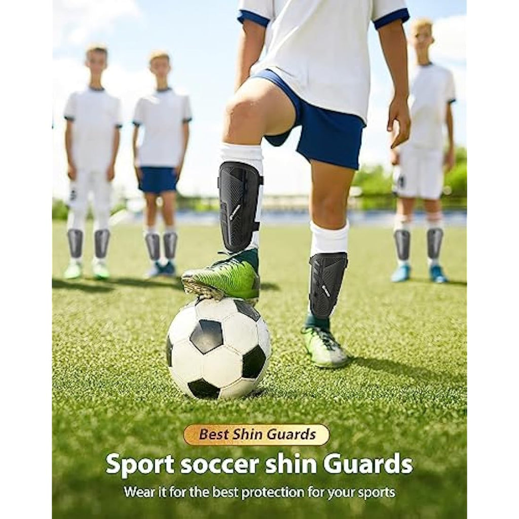AirsFish Kids Football Shin Guards - CE Certified Soccer Shin Pads