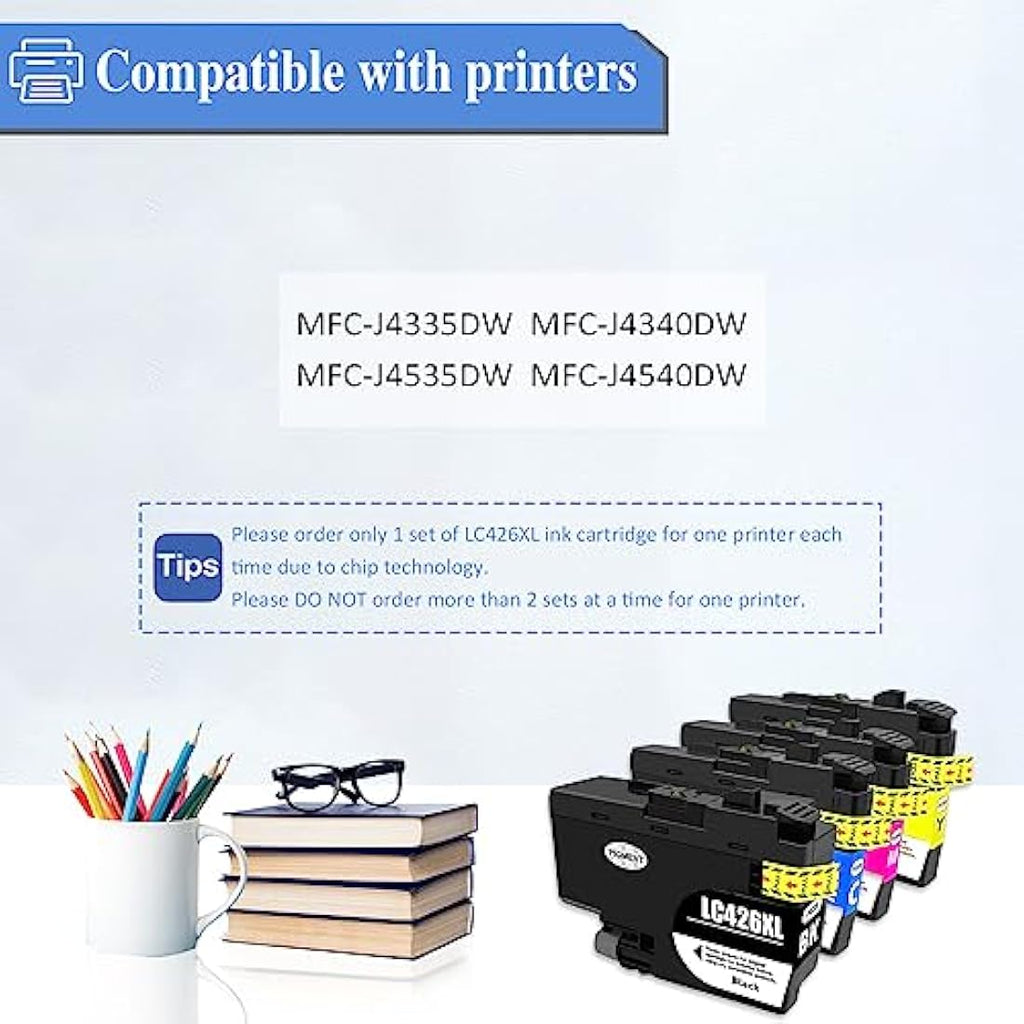 Jolof Store LC426XL Ink Cartridges for Brother MFC-J4335DW - 4 Pack High Yield